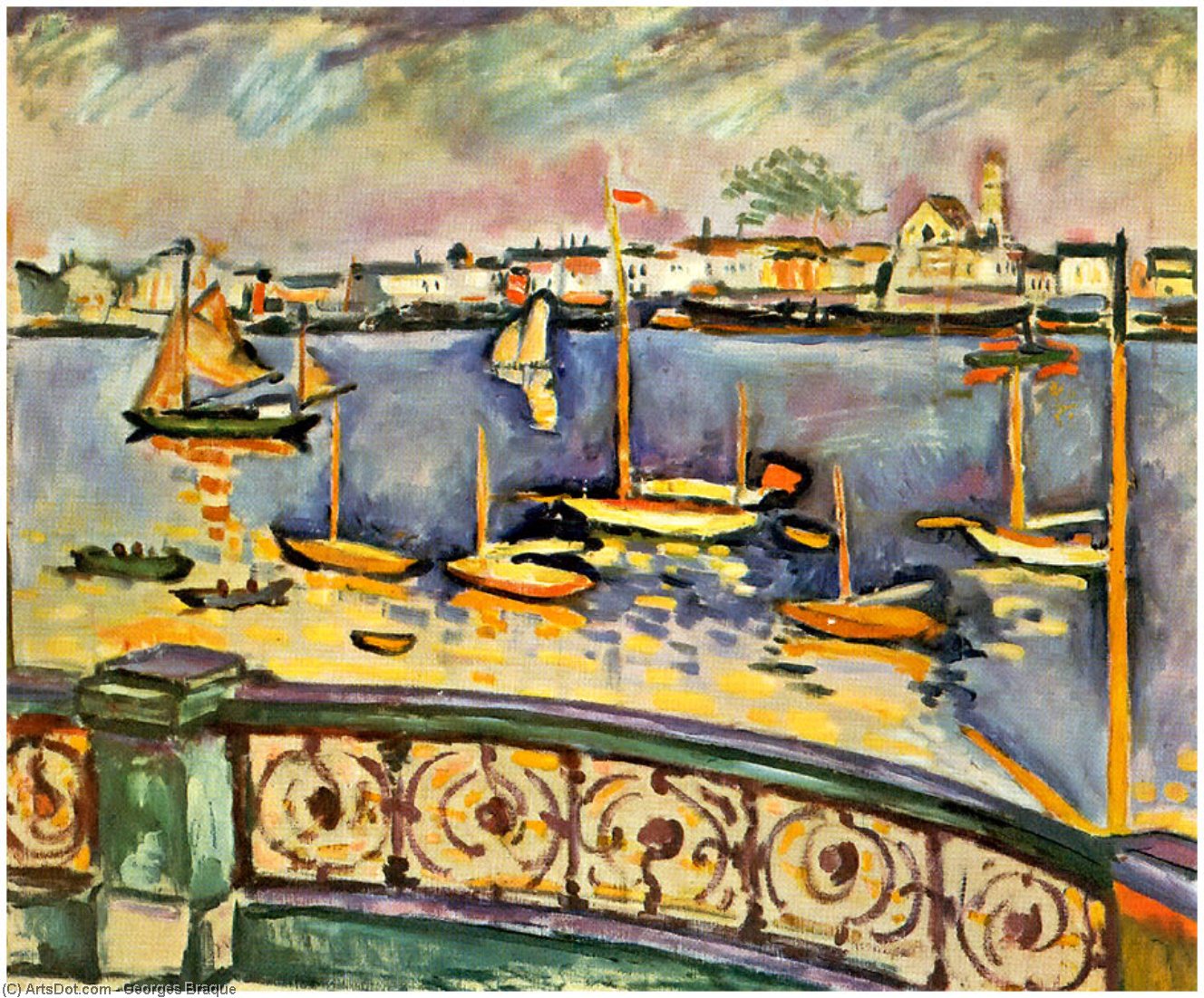 Wikoo.org - موسوعة الفنون الجميلة - اللوحة، العمل الفني Georges Braque - Port of Antwerp