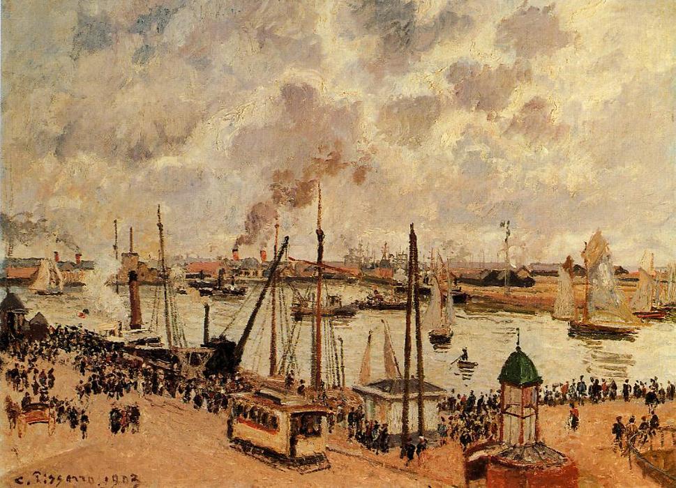 Wikoo.org - موسوعة الفنون الجميلة - اللوحة، العمل الفني Camille Pissarro - The Port of Le Havre
