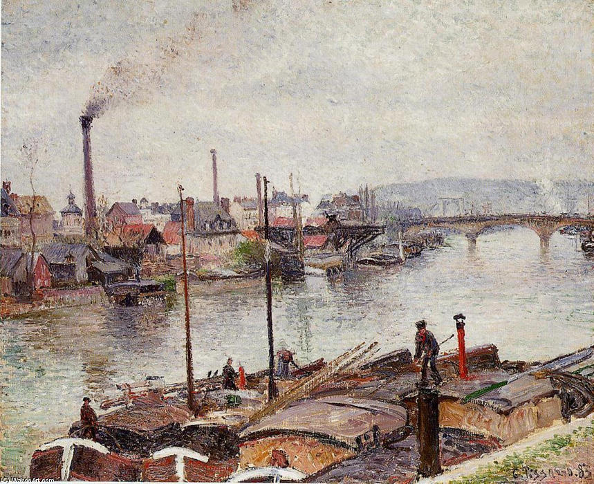 Wikioo.org - The Encyclopedia of Fine Arts - Painting, Artwork by Camille Pissarro - The Port of Rouen 2