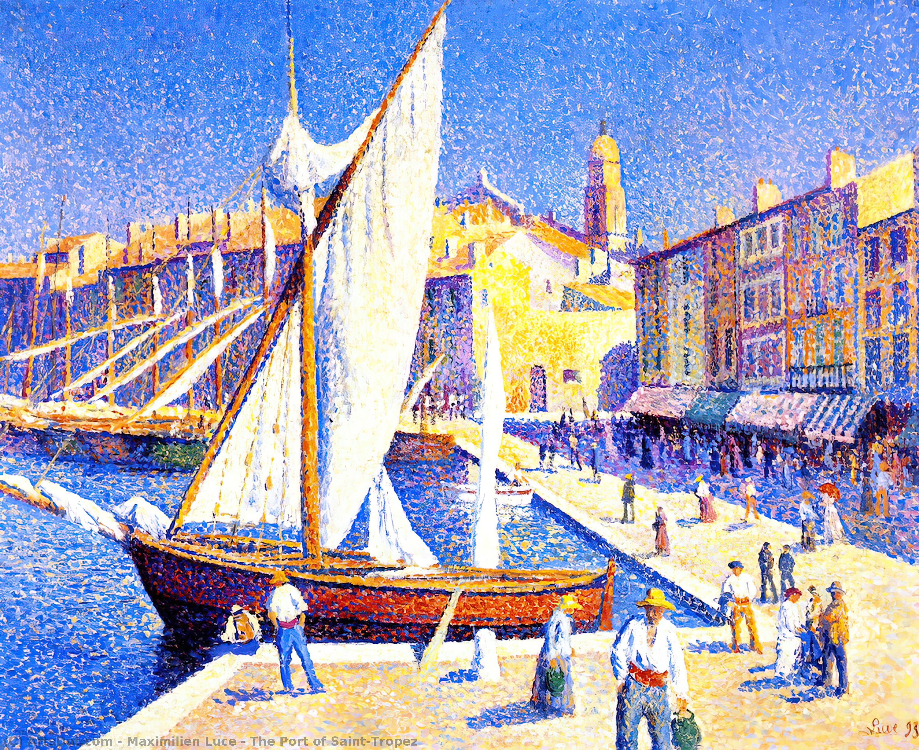 Wikioo.org - The Encyclopedia of Fine Arts - Painting, Artwork by Maximilien Luce - The Port of Saint-Tropez