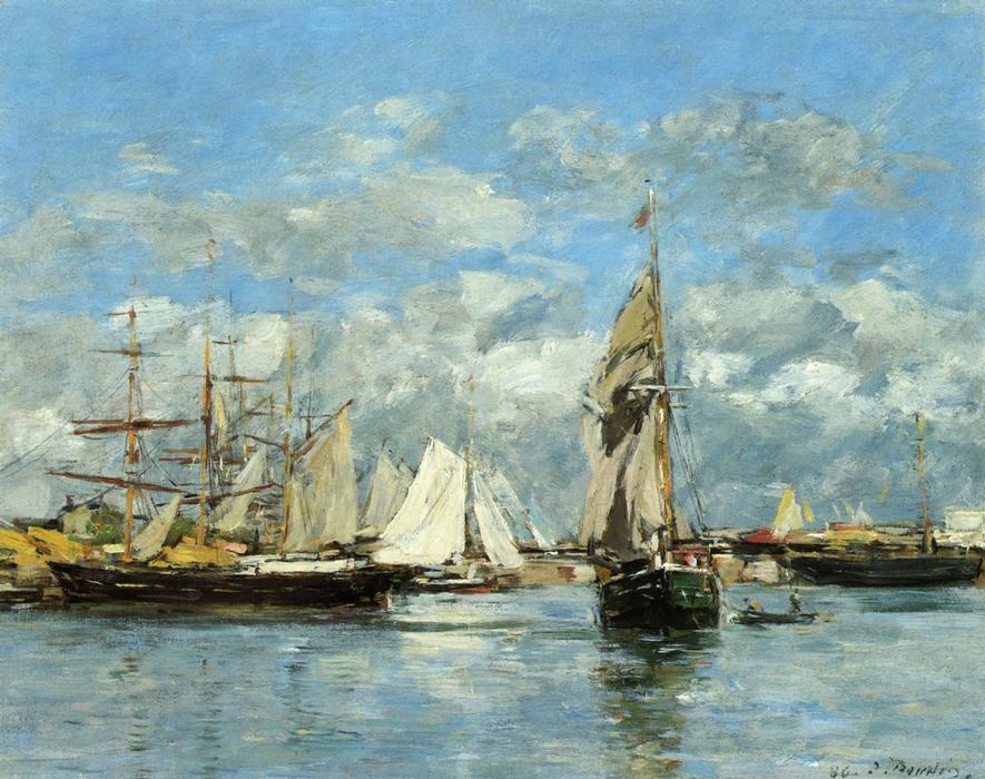 Wikioo.org - The Encyclopedia of Fine Arts - Painting, Artwork by Eugène Louis Boudin - Port of Trouville, High Tide