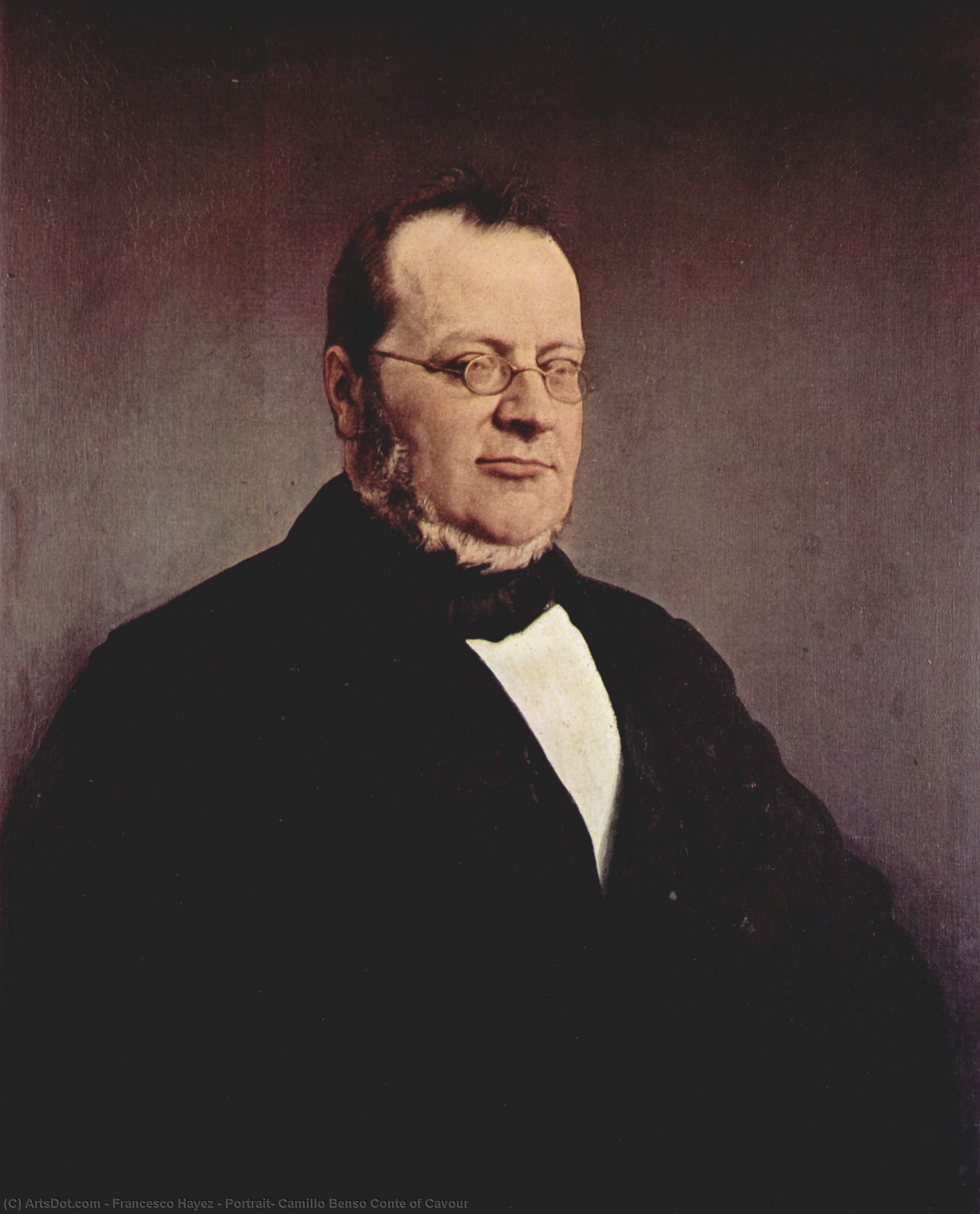 Wikioo.org - The Encyclopedia of Fine Arts - Painting, Artwork by Francesco Hayez - Portrait, Camillo Benso Conte of Cavour