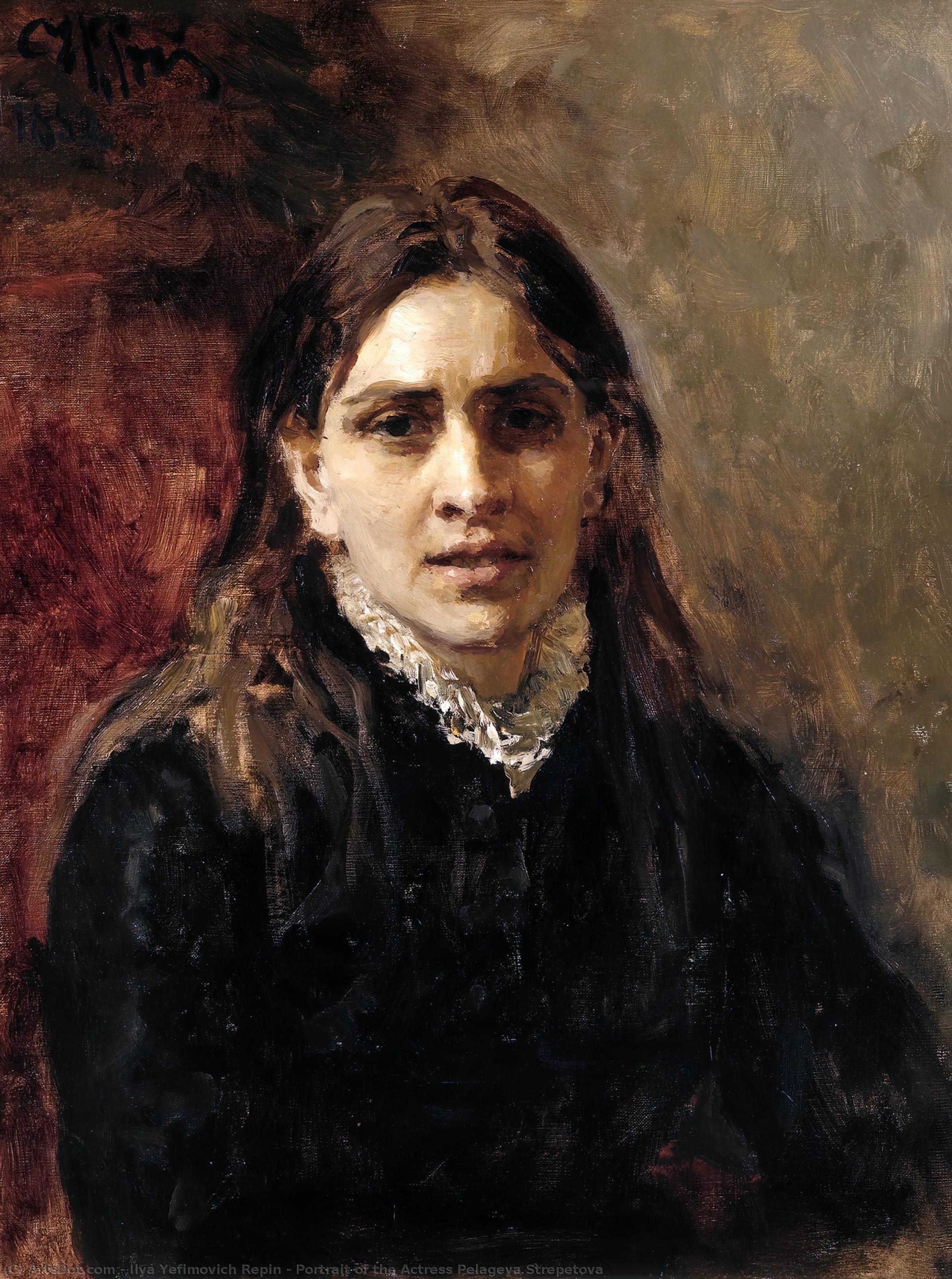 Wikioo.org - Encyklopedia Sztuk Pięknych - Malarstwo, Grafika Ilya Yefimovich Repin - Portrait of the Actress Pelageya Strepetova