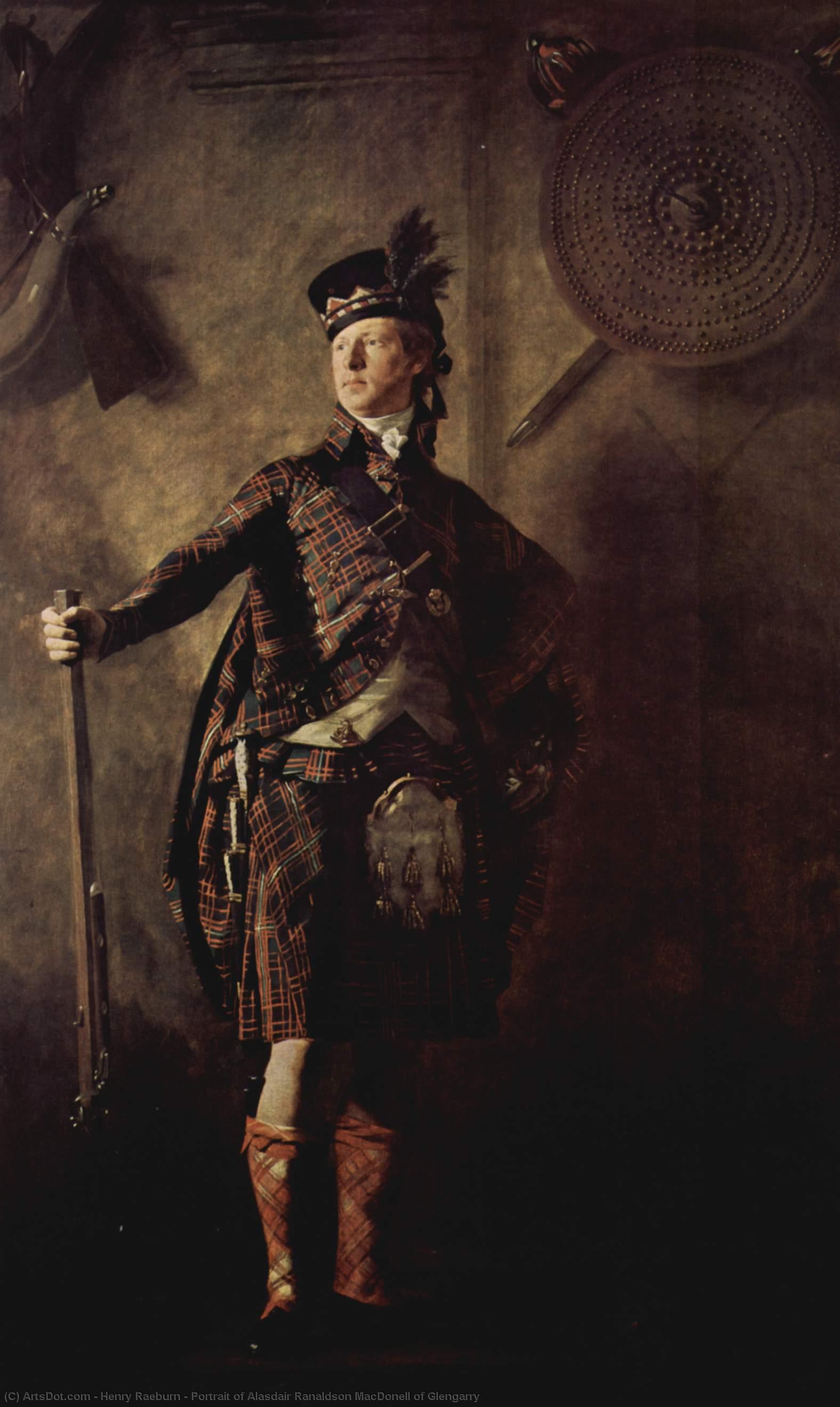 Wikioo.org - Encyklopedia Sztuk Pięknych - Malarstwo, Grafika Henry Raeburn - Portrait of Alasdair Ranaldson MacDonell of Glengarry