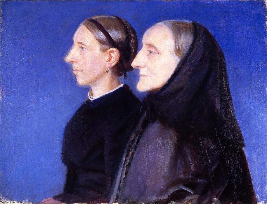 WikiOO.org - Енциклопедия за изящни изкуства - Живопис, Произведения на изкуството Anna Kirstine Ancher - Portrait of Ane Hedvig Brøndum and Her Daughter Hulda