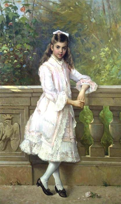 Wikioo.org - The Encyclopedia of Fine Arts - Painting, Artwork by Vittorio Matteo Corcos - Portrait of Anna Maria Borghese