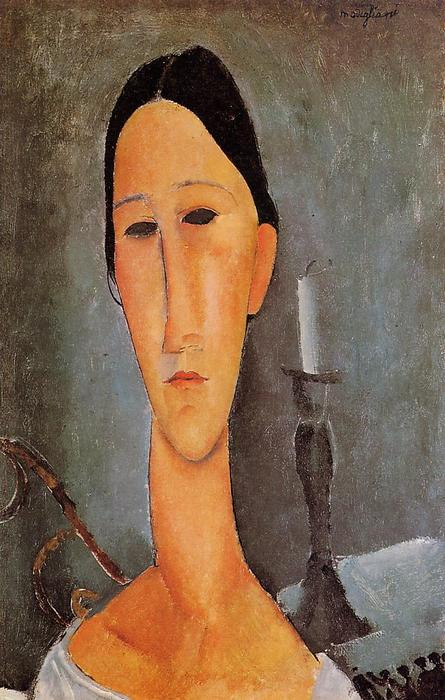 Wikioo.org - The Encyclopedia of Fine Arts - Painting, Artwork by Amedeo Modigliani - Portrait of Anna Zborowska