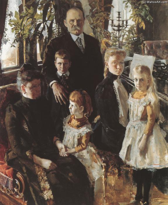 WikiOO.org - אנציקלופדיה לאמנויות יפות - ציור, יצירות אמנות Akseli Gallen Kallela - Portrait of Antti Ahlström and Family