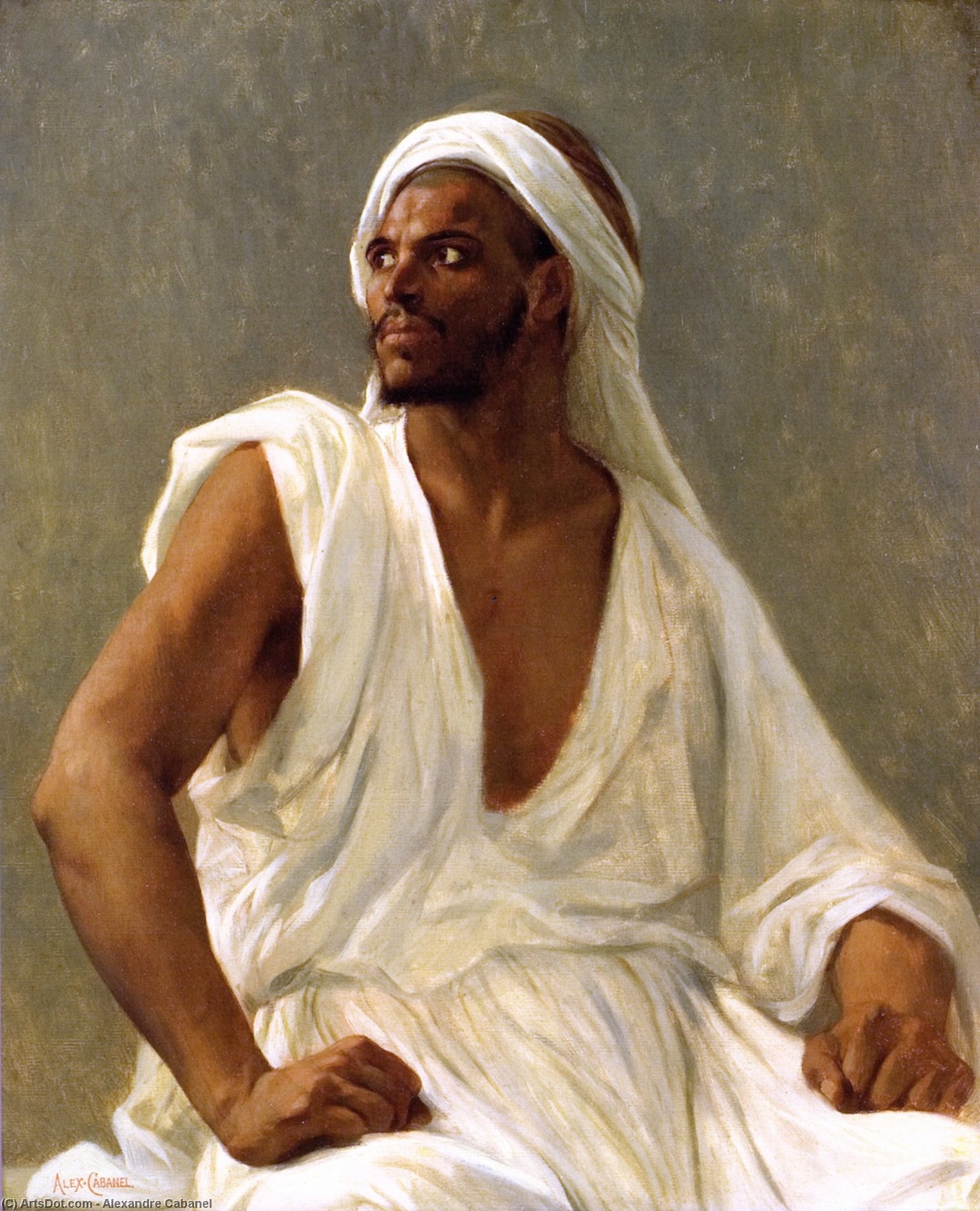 Wikioo.org - The Encyclopedia of Fine Arts - Painting, Artwork by Alexandre Cabanel - Portrait of an Arab