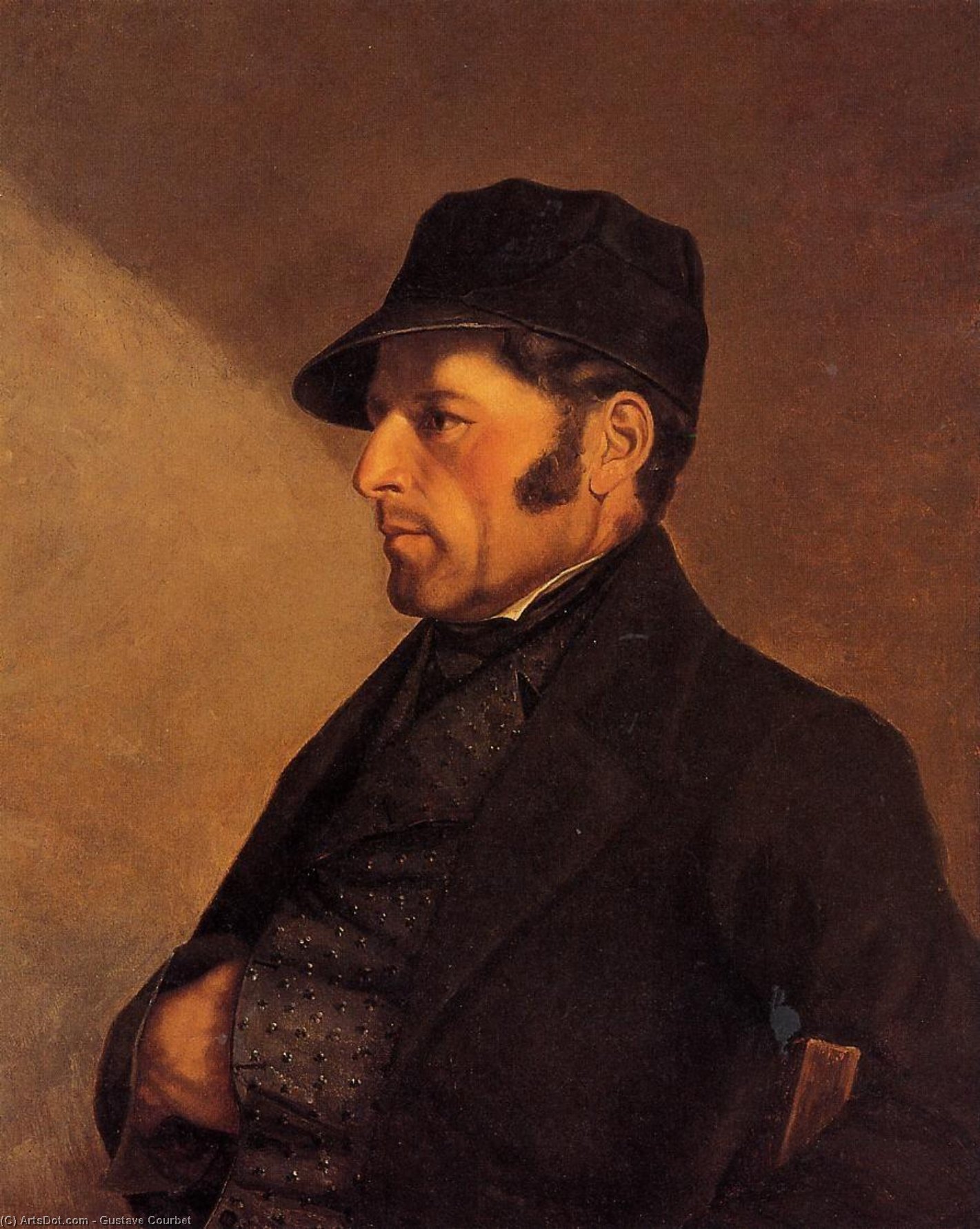 WikiOO.org - Enciklopedija dailės - Tapyba, meno kuriniai Gustave Courbet - Portrait of the Artist's Father, Regis Courbet