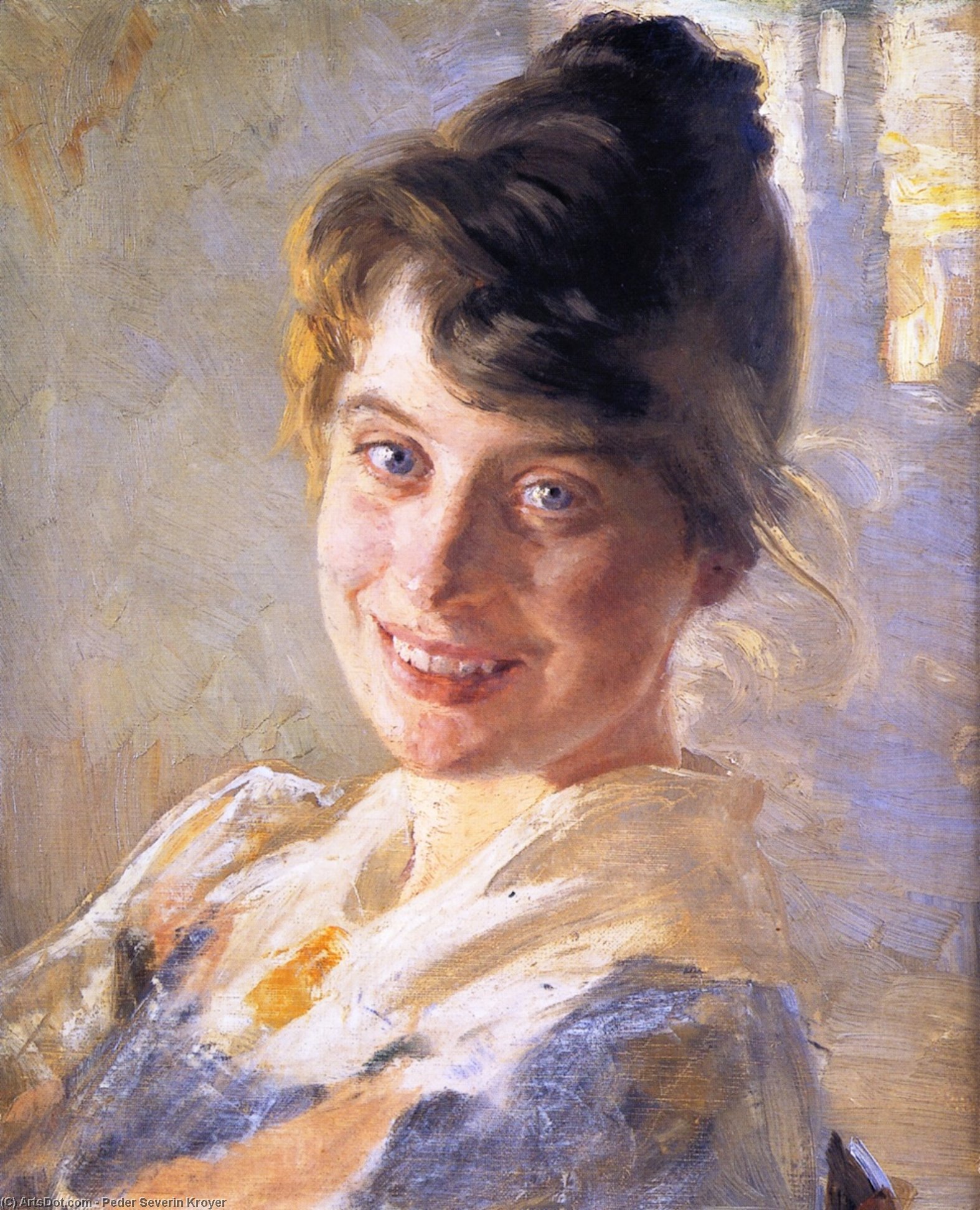 Wikioo.org - The Encyclopedia of Fine Arts - Painting, Artwork by Peder Severin Kroyer - Portrait of the Artist's Wife Marie