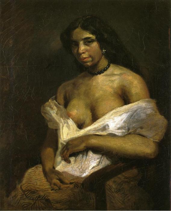Wikioo.org - The Encyclopedia of Fine Arts - Painting, Artwork by Eugène Delacroix - Portrait of Aspasie