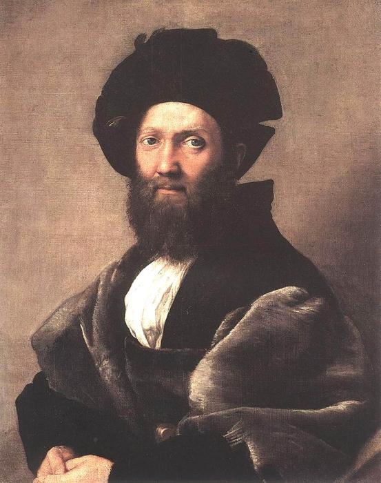 Wikioo.org - The Encyclopedia of Fine Arts - Painting, Artwork by Raphael (Raffaello Sanzio Da Urbino) - Portrait of Baldassare Castiglione