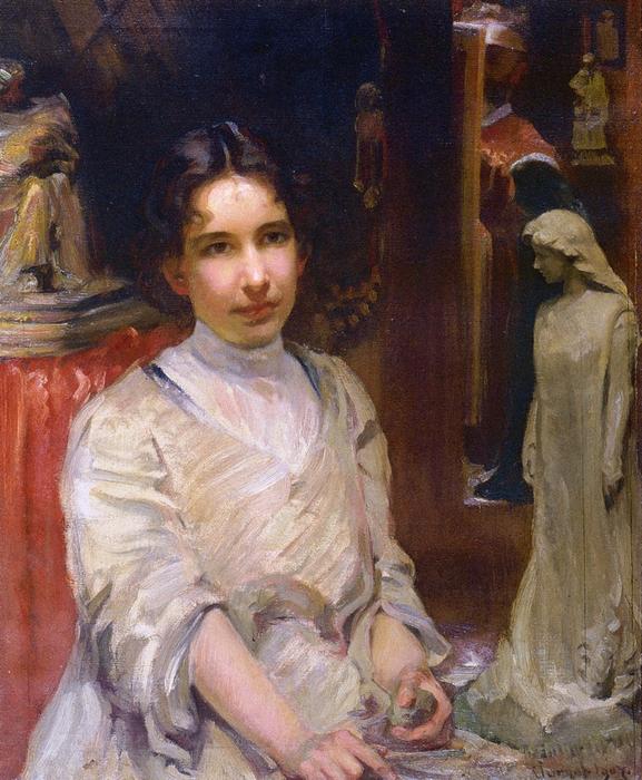 WikiOO.org - Enciklopedija dailės - Tapyba, meno kuriniai Robert Vonnoh - Portrait of Bessie Potter Vonnoh