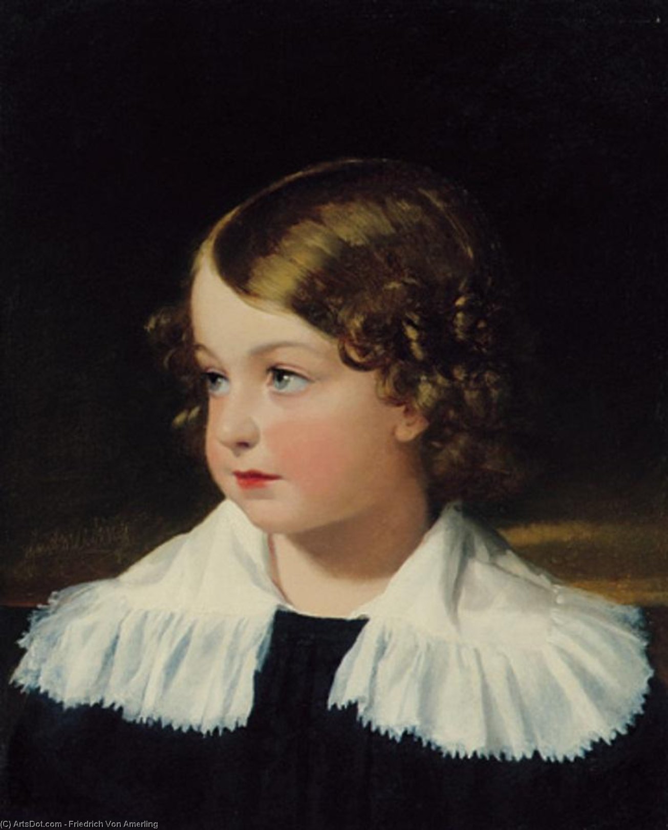 WikiOO.org – 美術百科全書 - 繪畫，作品 Friedrich Ritter Von Amerling -  肖像 男孩 ( 也被称为 爱德华·埃德勒 冯 摩泽尔 )