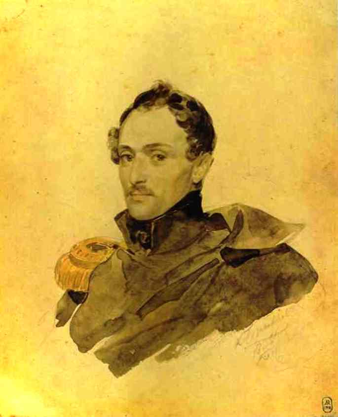 WikiOO.org - Encyclopedia of Fine Arts - Maalaus, taideteos Karl Pavlovich Brulloff - Portrait of Captain A. M. Kostinich