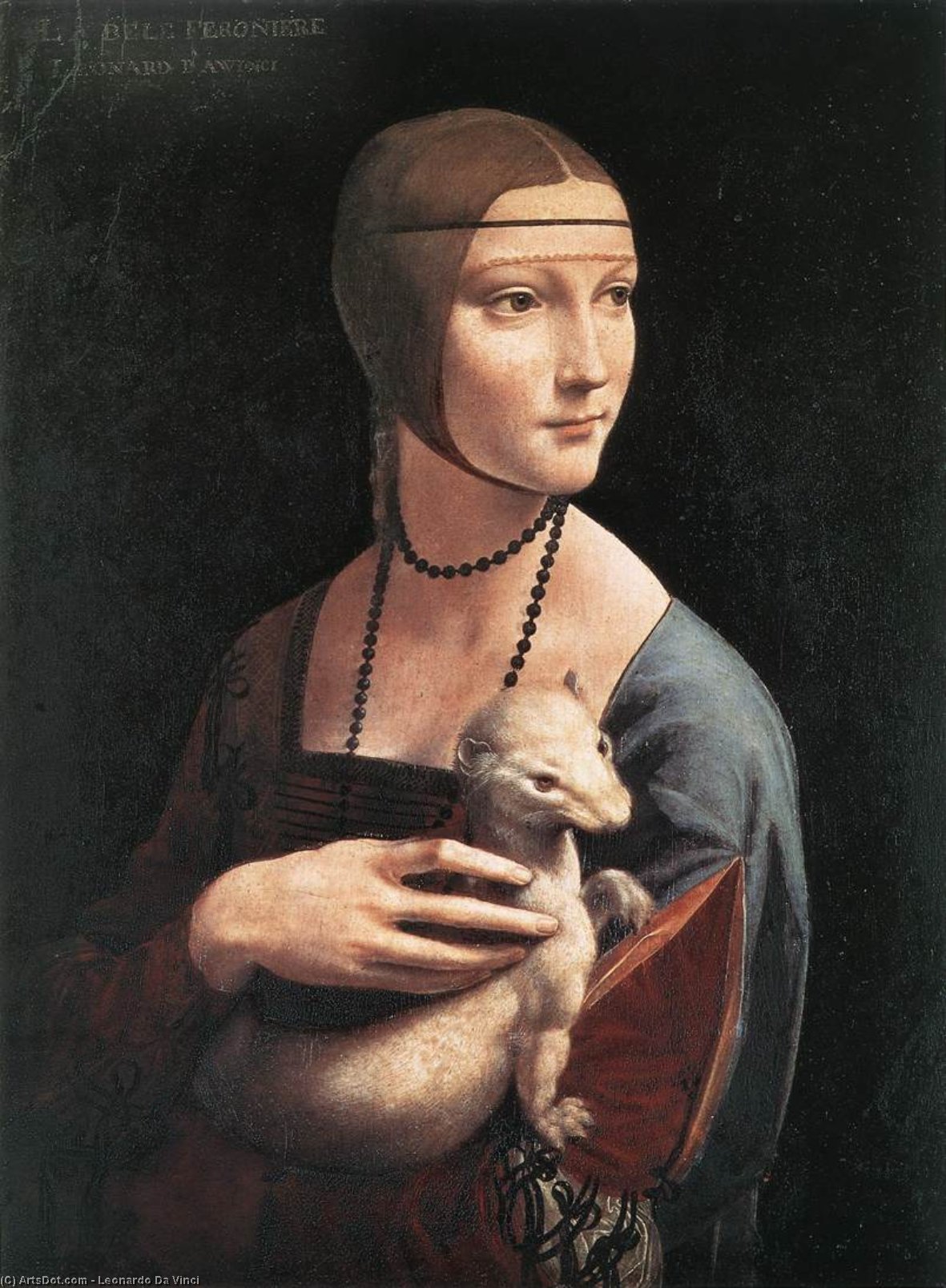 Wikioo.org - The Encyclopedia of Fine Arts - Painting, Artwork by Leonardo Da Vinci - Portrait of Cecilia Gallerani