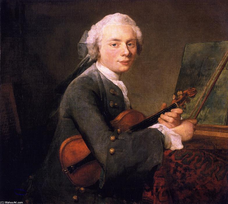 WikiOO.org - Енциклопедия за изящни изкуства - Живопис, Произведения на изкуството Jean-Baptiste Simeon Chardin - Portrait of Charles-Theodose Godefroy (also known as Young Man with a Violin)