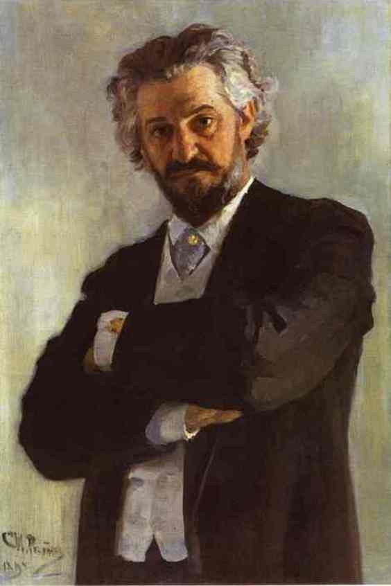 Wikioo.org - The Encyclopedia of Fine Arts - Painting, Artwork by Ilya Yefimovich Repin - Portrait of the Chello-Player Alexander Verzhbilovich.