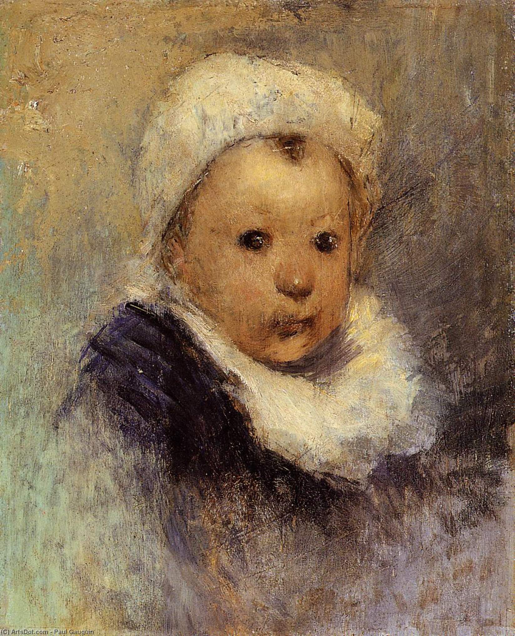 Wikioo.org - The Encyclopedia of Fine Arts - Painting, Artwork by Paul Gauguin - Portrait of a Child (Aline Gauguin?)