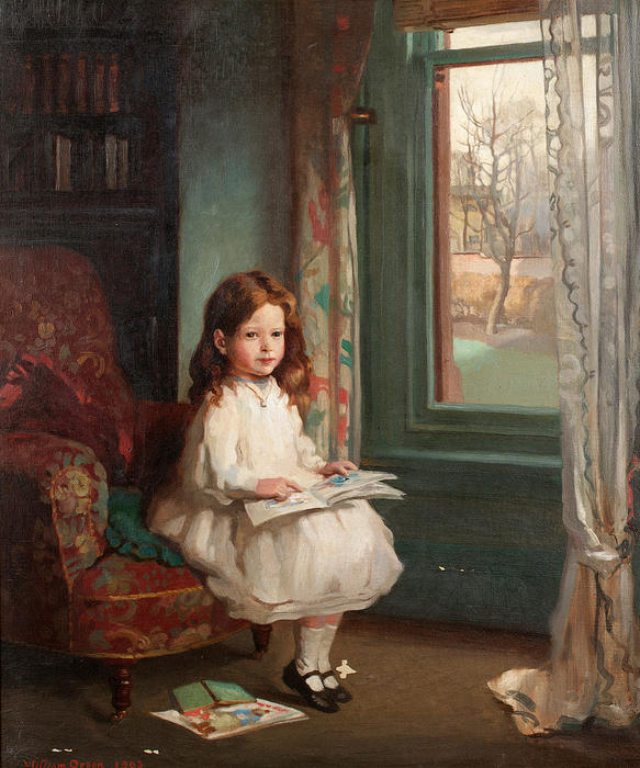 WikiOO.org - Encyclopedia of Fine Arts - Maľba, Artwork William Newenham Montague Orpen - Portrait of Clara Hughes