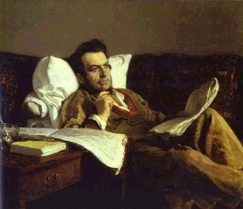 WikiOO.org - Enciclopédia das Belas Artes - Pintura, Arte por Ilya Yefimovich Repin - Portrait of the Composer Mikhail Glinka.