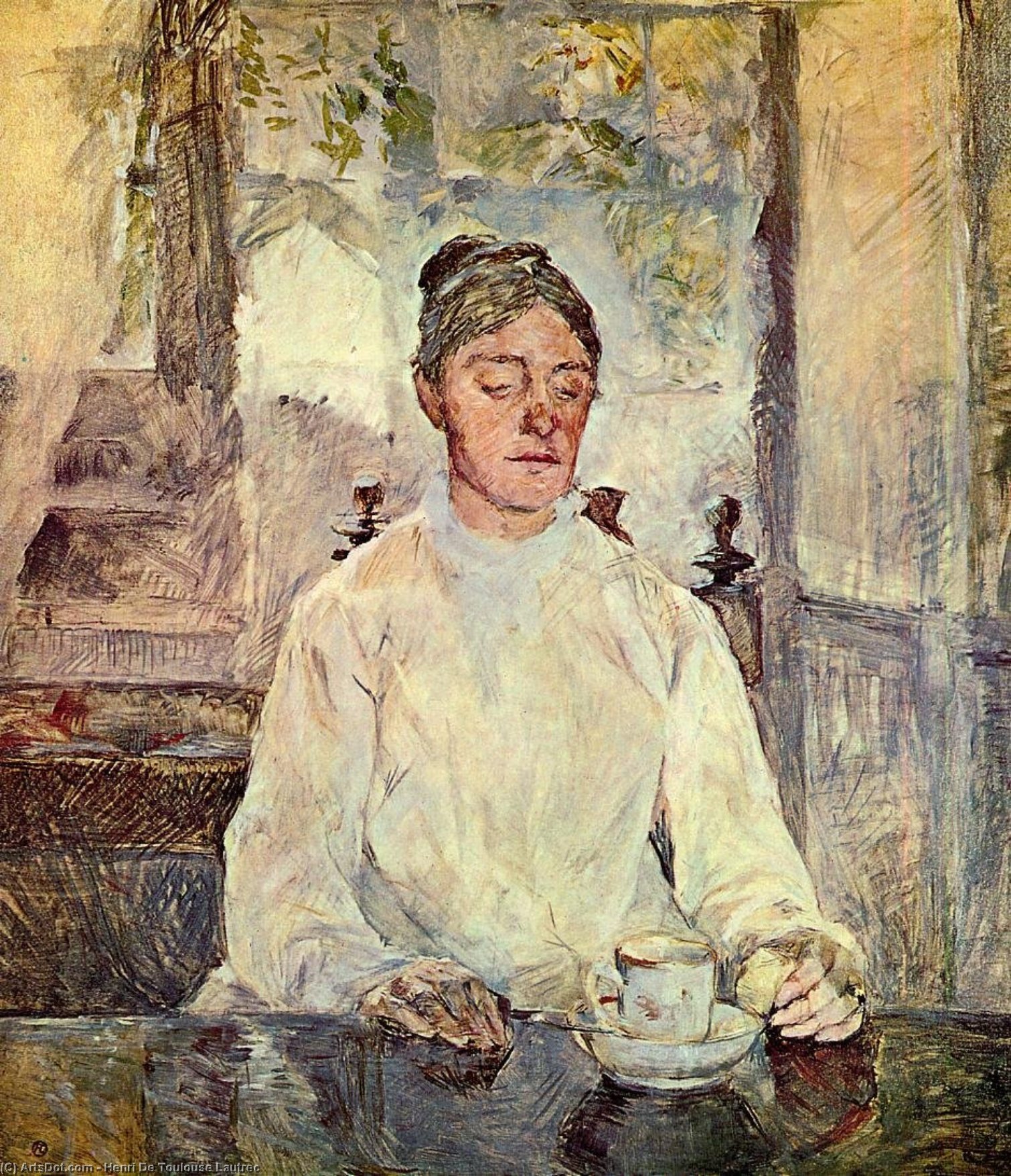Wikioo.org - The Encyclopedia of Fine Arts - Painting, Artwork by Henri De Toulouse Lautrec - Portrait of Comtesse Adele-Zoe de Toulouse-Lautrec (The Artist Mother)