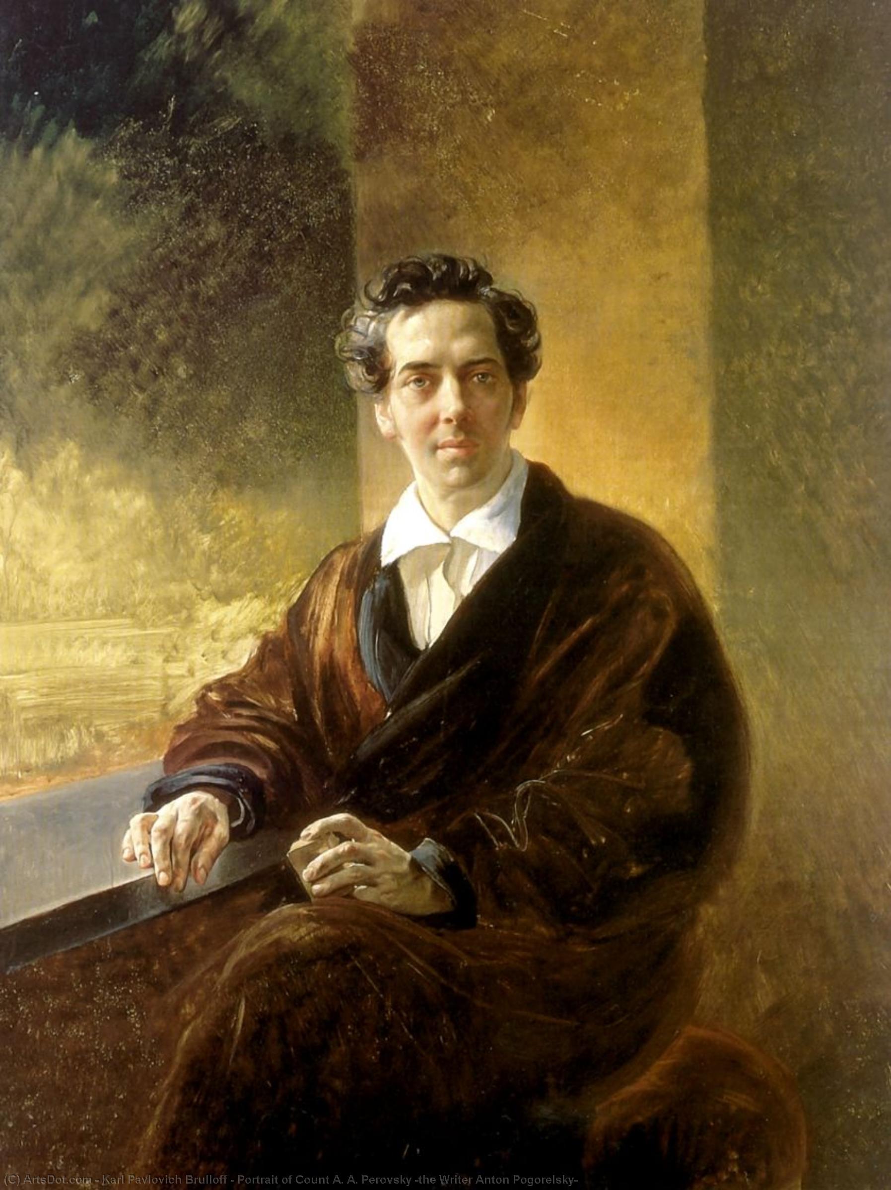 WikiOO.org - Encyclopedia of Fine Arts - Målning, konstverk Karl Pavlovich Brulloff - Portrait of Count A. A. Perovsky (the Writer Anton Pogorelsky)