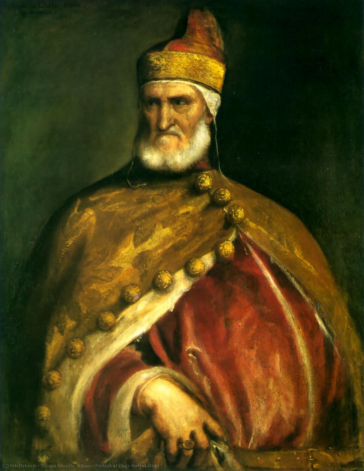 Wikioo.org - The Encyclopedia of Fine Arts - Painting, Artwork by Tiziano Vecellio (Titian) - Portrait of Doge Andrea Gritti