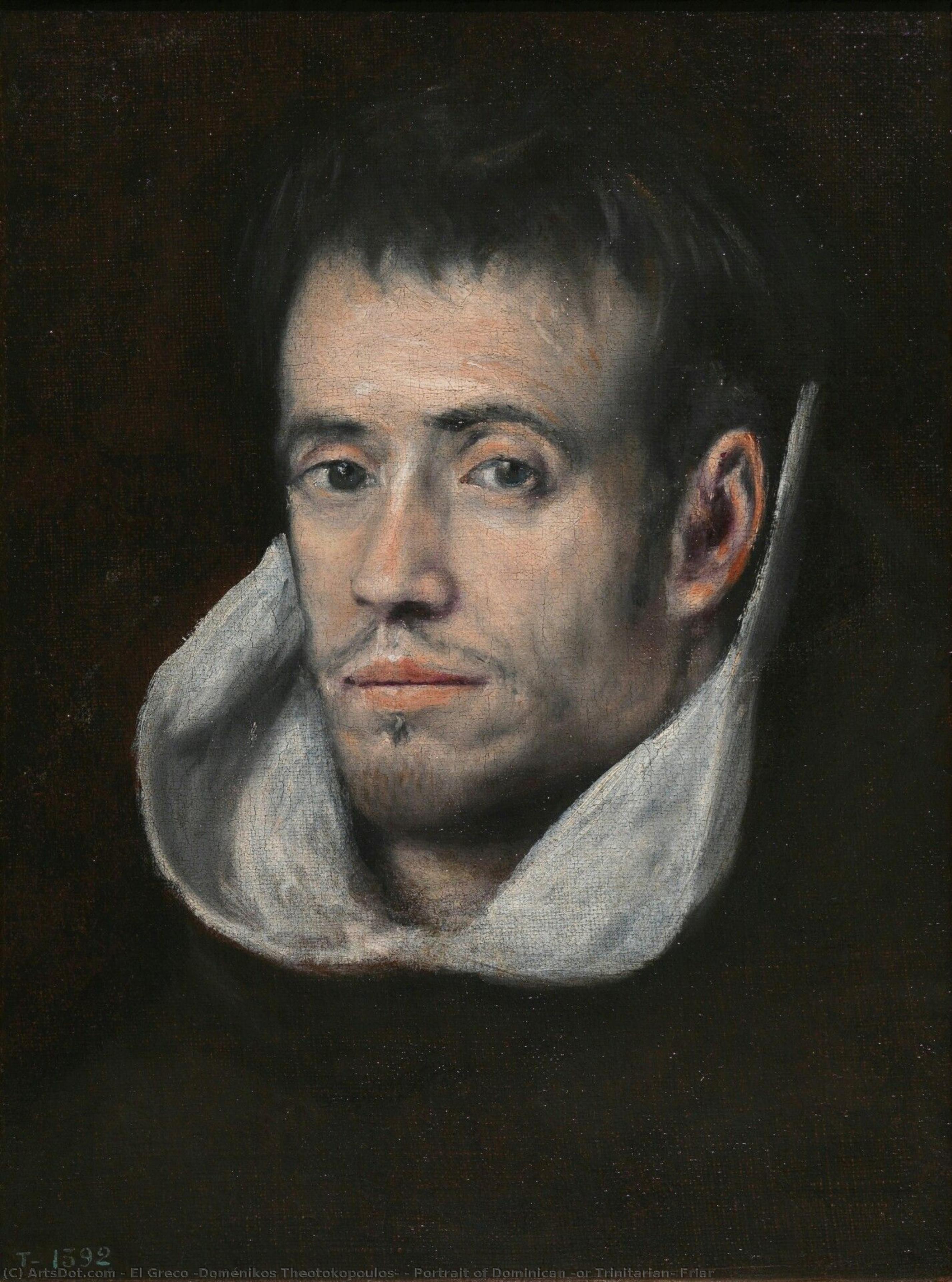 Wikioo.org – L'Enciclopedia delle Belle Arti - Pittura, Opere di El Greco (Doménikos Theotokopoulos) - ritratto di dominicana ( o trinitario ) Frate