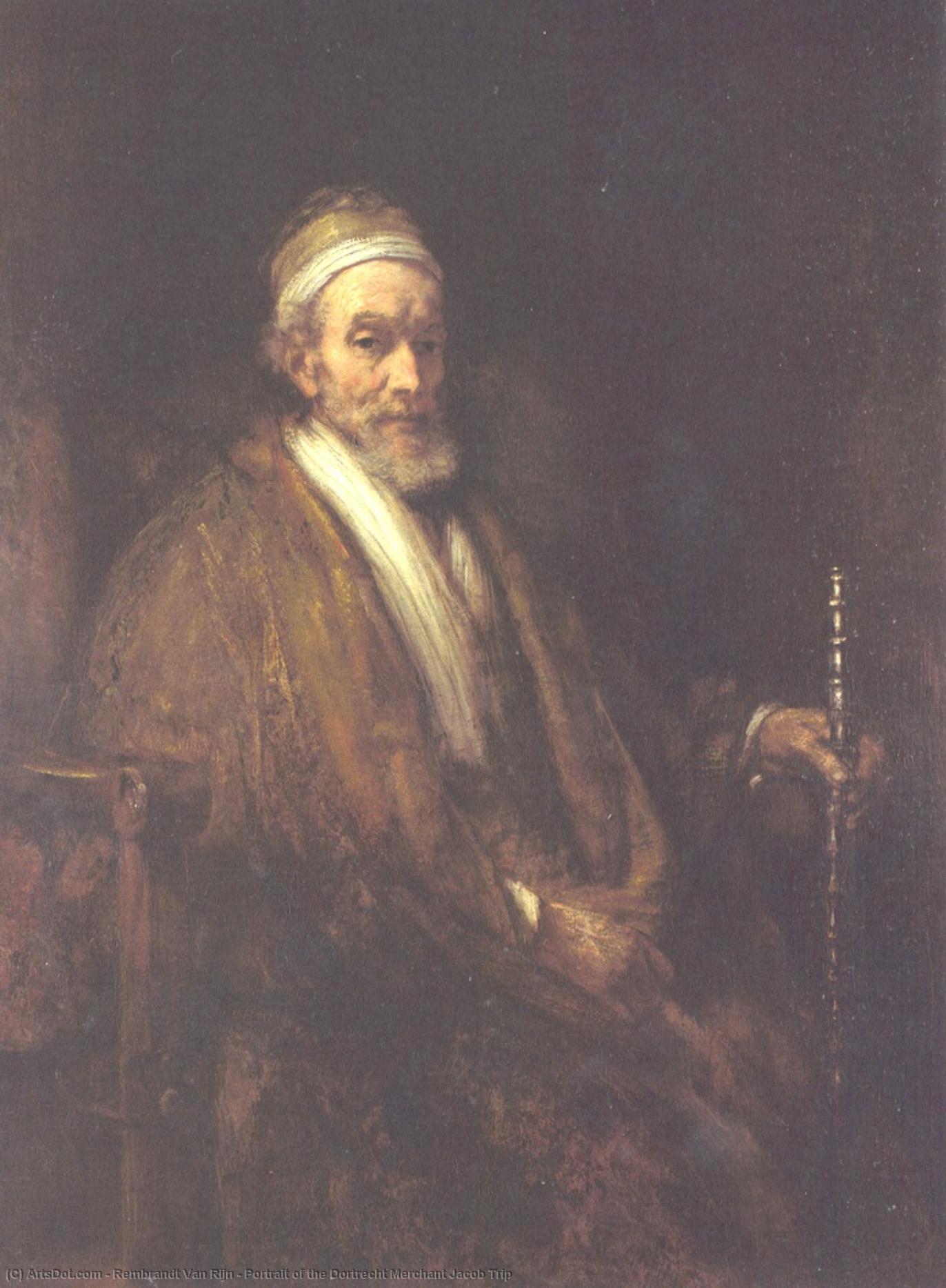 Wikoo.org - موسوعة الفنون الجميلة - اللوحة، العمل الفني Rembrandt Van Rijn - Portrait of the Dortrecht Merchant Jacob Trip