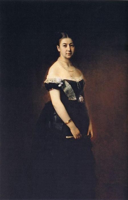 WikiOO.org - Encyclopedia of Fine Arts - Maleri, Artwork Alexei Alexeievich Harlamoff - Portrait of E. A. Tretyakova