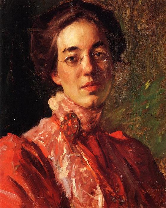 Wikioo.org - The Encyclopedia of Fine Arts - Painting, Artwork by William Merritt Chase - Portrait of Elizabeth (Betsy) Fisher