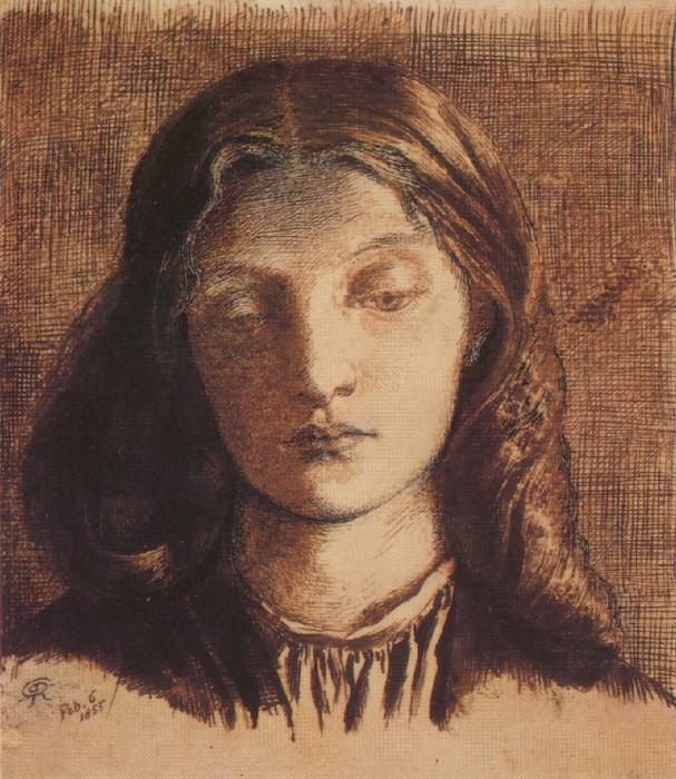 Wikioo.org - The Encyclopedia of Fine Arts - Painting, Artwork by Dante Gabriel Rossetti - Portrait of Elizabeth Siddal