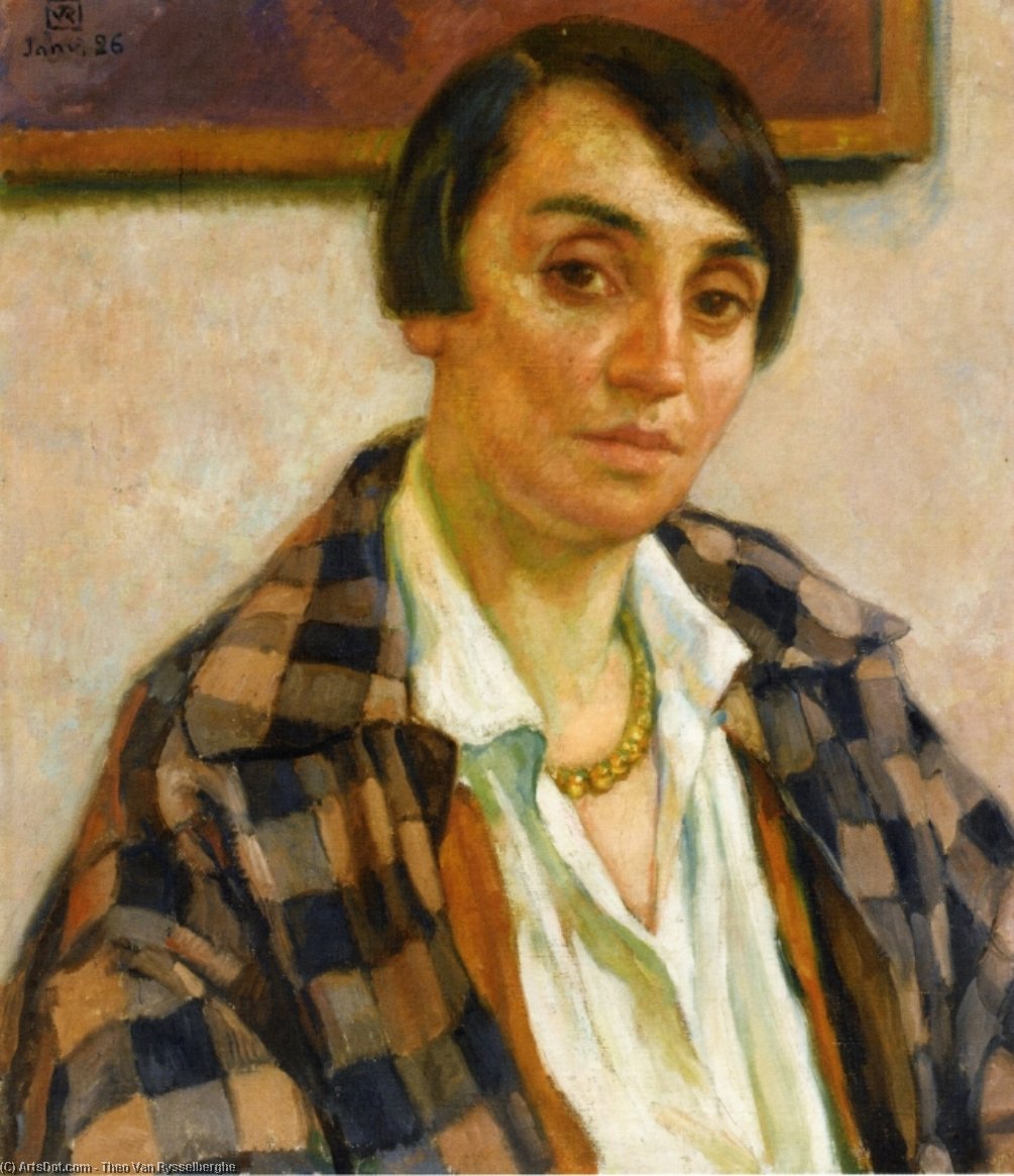 WikiOO.org - Εγκυκλοπαίδεια Καλών Τεχνών - Ζωγραφική, έργα τέχνης Theo Van Rysselberghe - Portrait of Elizabeth van Rysselberghe