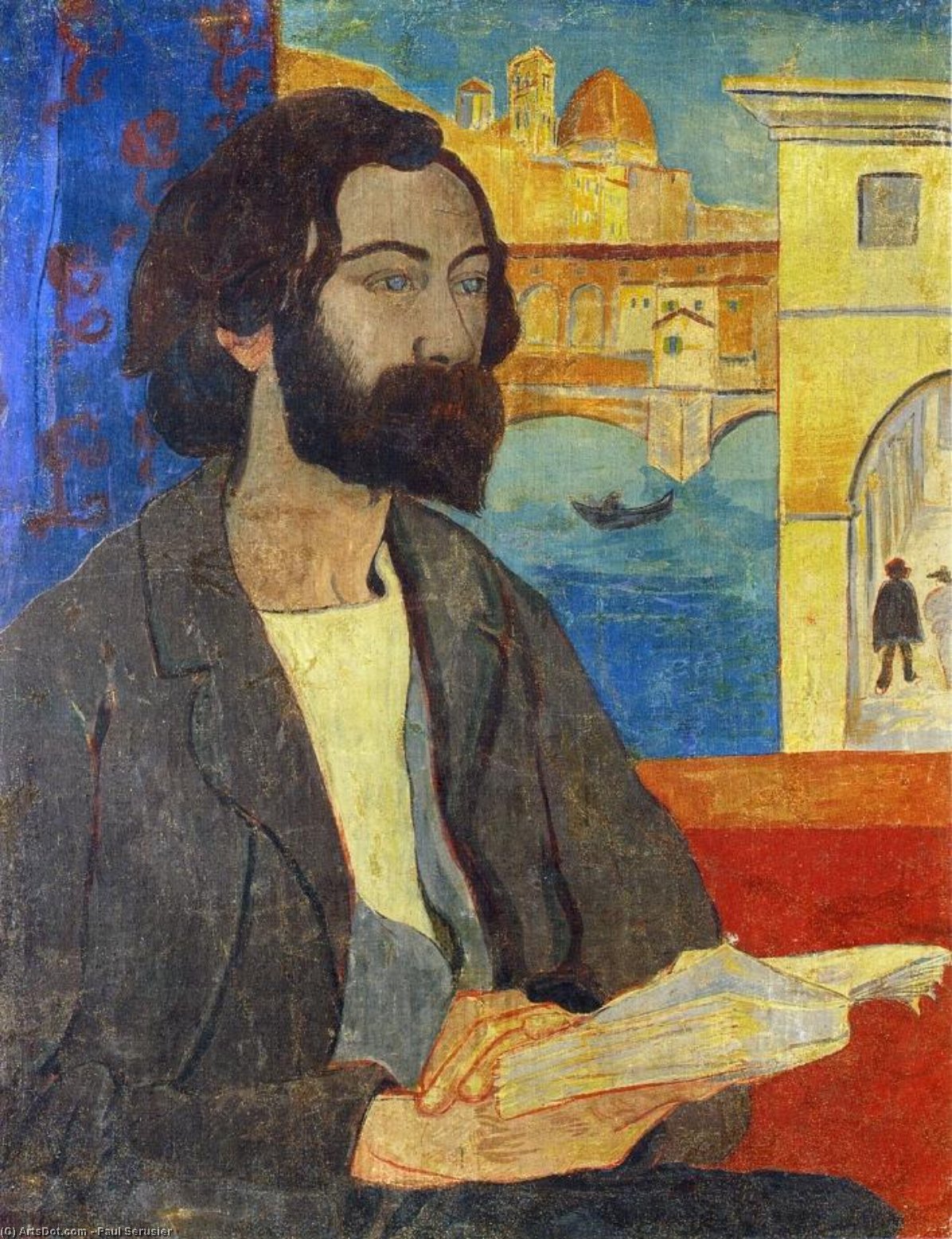 Wikoo.org - موسوعة الفنون الجميلة - اللوحة، العمل الفني Paul Serusier - Portrait of Emile Bernard at Florence