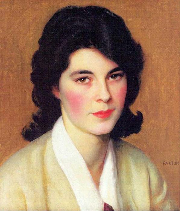 WikiOO.org - Encyclopedia of Fine Arts - Målning, konstverk William Macgregor Paxton - Portrait of Enid Hallin