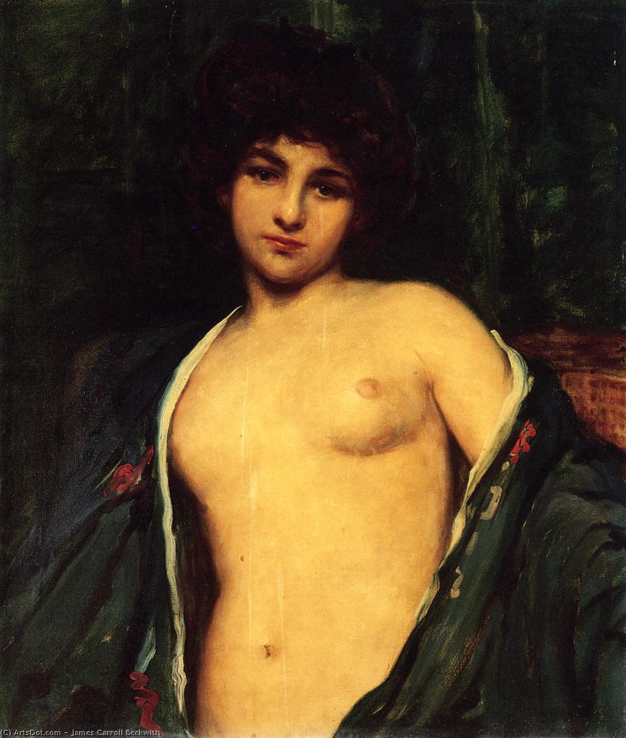 Wikioo.org - The Encyclopedia of Fine Arts - Painting, Artwork by James Carroll Beckwith - Portrait of Evelyn Nesbitt