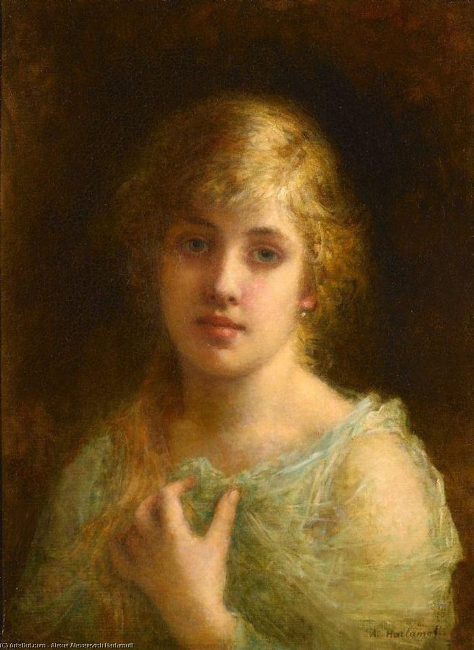 WikiOO.org - Encyclopedia of Fine Arts - Maľba, Artwork Alexei Alexeievich Harlamoff - Portrait of Felia Litvinne