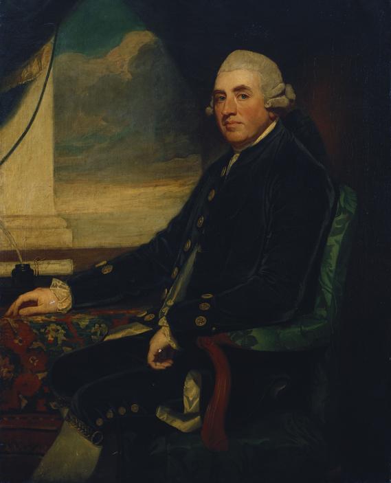 Wikioo.org - Die Enzyklopädie bildender Kunst - Malerei, Kunstwerk von George Romney - Portrait des Ersten Earl of Farnham