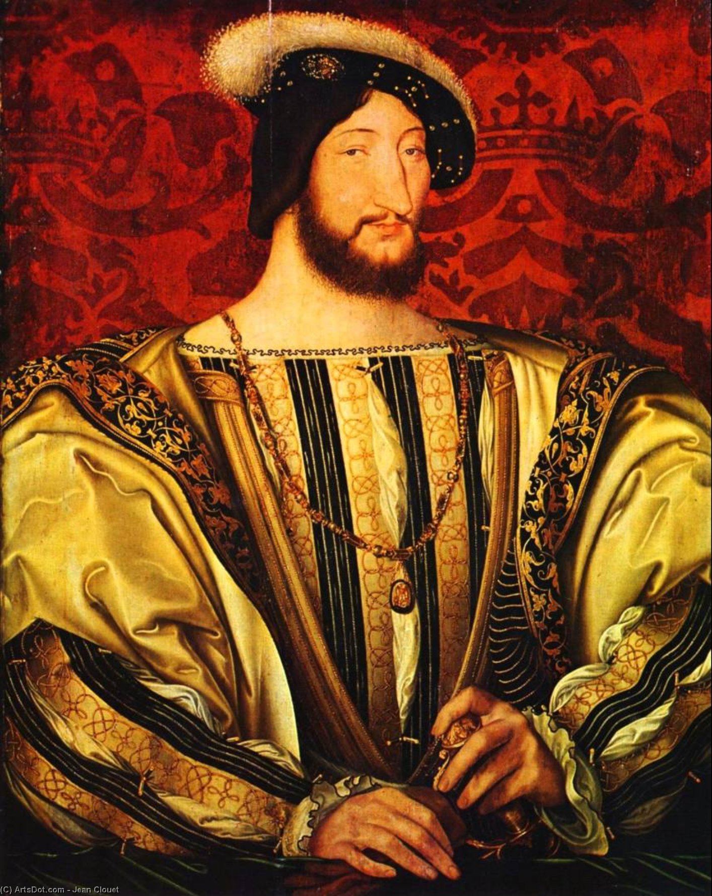 Wikioo.org - The Encyclopedia of Fine Arts - Painting, Artwork by Jean Clouet - Portrait of Francis I