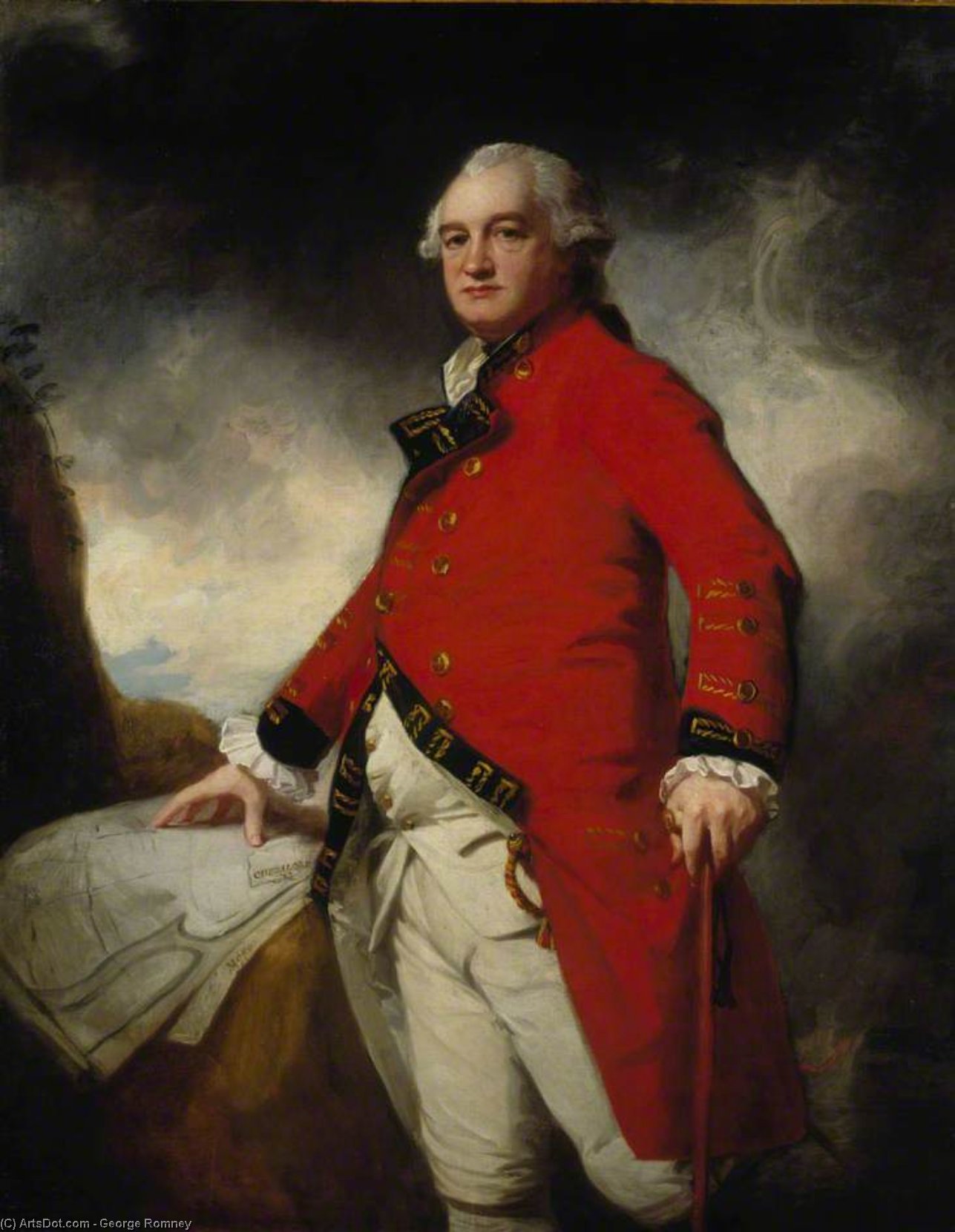 Wikioo.org - The Encyclopedia of Fine Arts - Painting, Artwork by George Romney - Portrait of General James Stuart