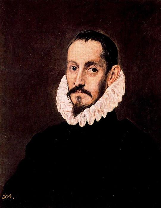 Wikioo.org – La Enciclopedia de las Bellas Artes - Pintura, Obras de arte de El Greco (Doménikos Theotokopoulos) - Retrato de un caballero