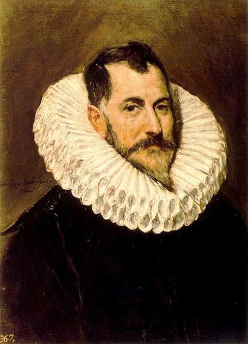 WikiOO.org - 백과 사전 - 회화, 삽화 El Greco (Doménikos Theotokopoulos) - Portrait of a Gentleman