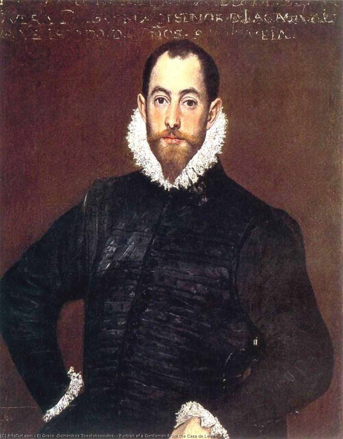 Wikioo.org – La Enciclopedia de las Bellas Artes - Pintura, Obras de arte de El Greco (Doménikos Theotokopoulos) - retrato de un caballero de la casa de leiva