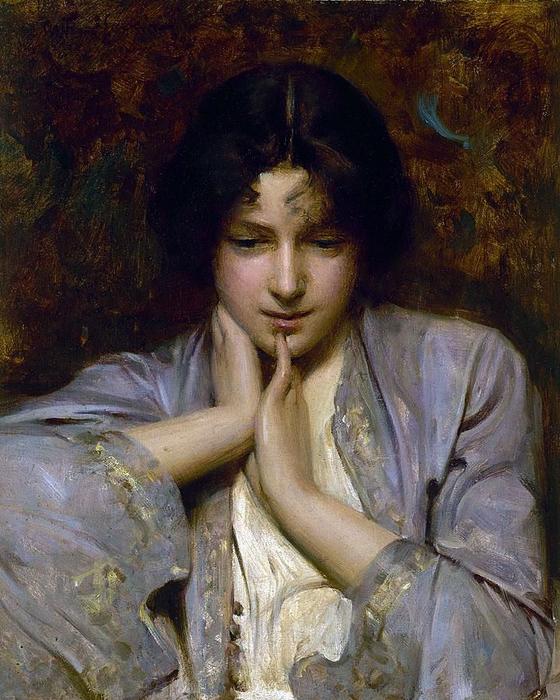 Wikioo.org - The Encyclopedia of Fine Arts - Painting, Artwork by Arthur Hacker - Portrait of a Girl