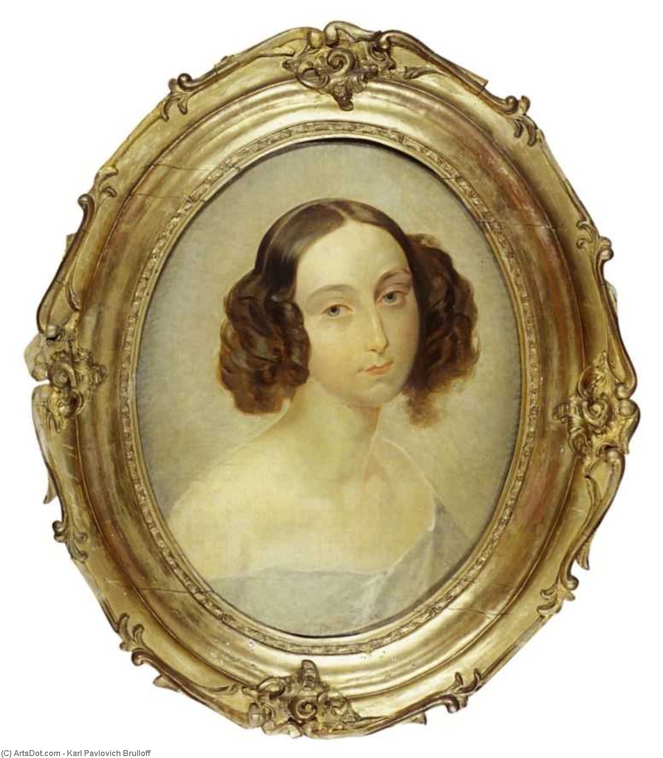 WikiOO.org - Encyclopedia of Fine Arts - Lukisan, Artwork Karl Pavlovich Brulloff - Portrait of Grand Duchess Olga Nikolaevna