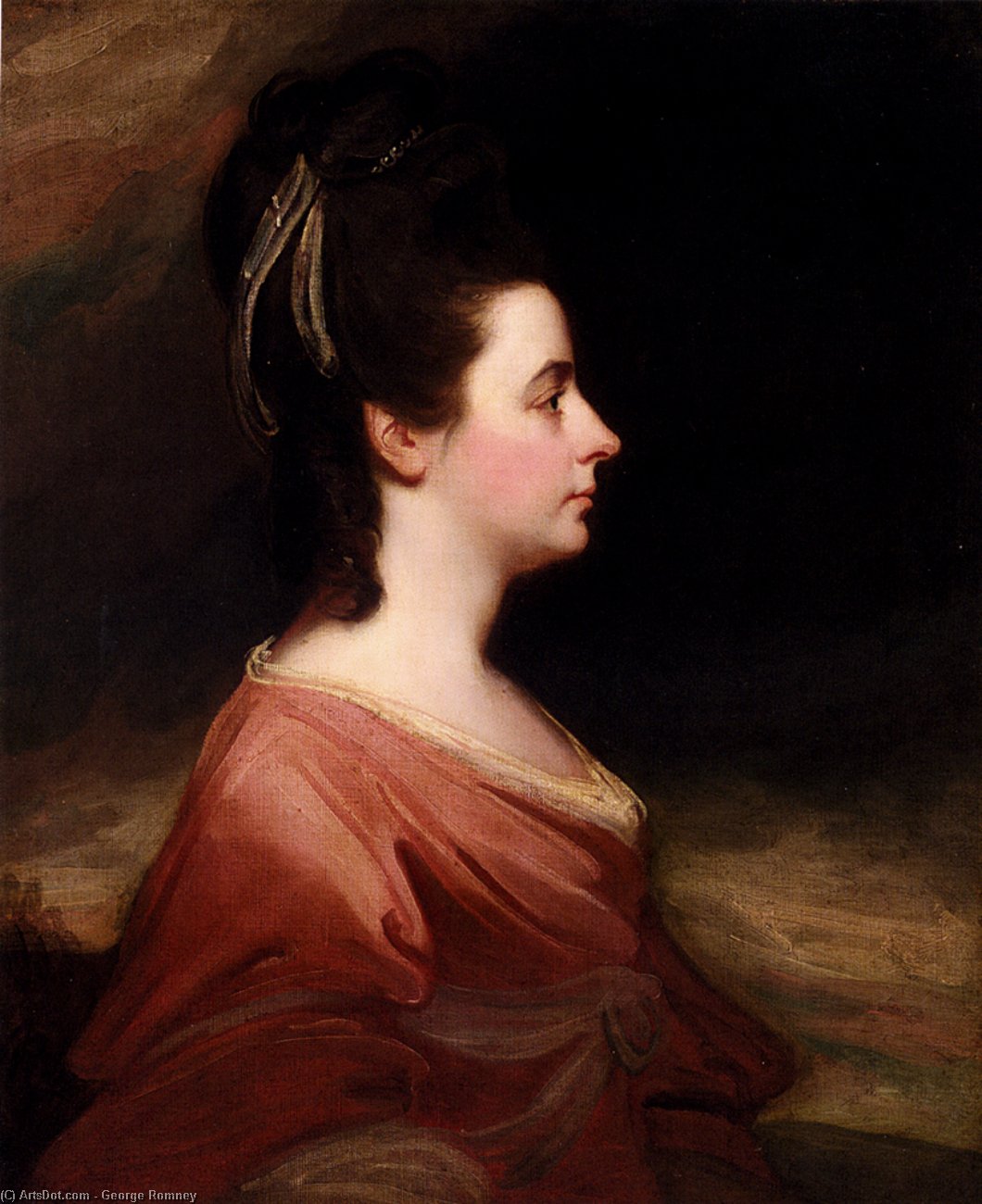 WikiOO.org - Encyclopedia of Fine Arts - Maalaus, taideteos George Romney - Portrait of Harriet Gale