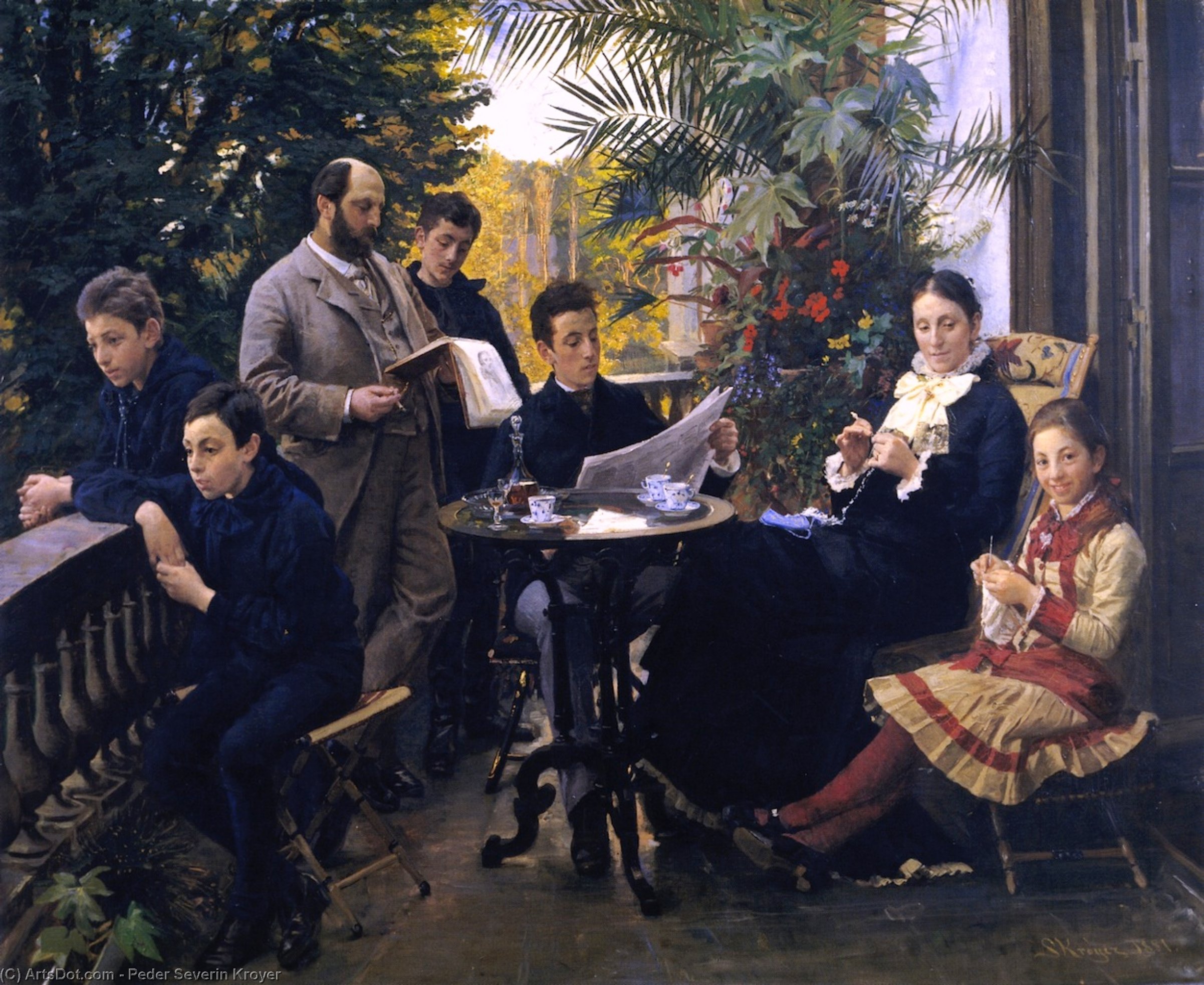 Wikioo.org - The Encyclopedia of Fine Arts - Painting, Artwork by Peder Severin Kroyer - Portrait of the Hirschsprung Family