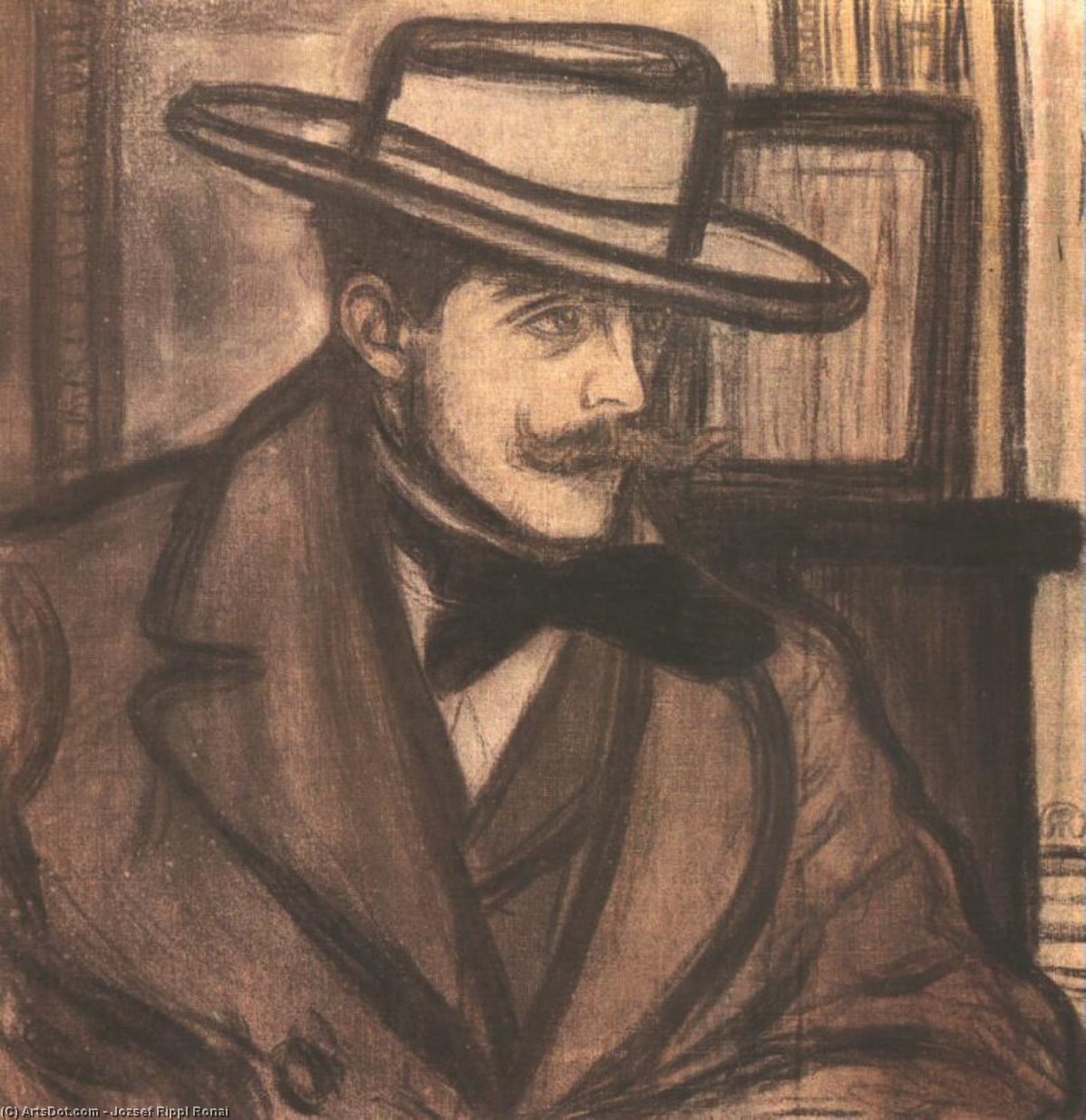 Wikioo.org - The Encyclopedia of Fine Arts - Painting, Artwork by Jozsef Rippl Ronai - Portrait of James Pitcairn Knowles